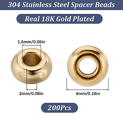 200Pcs 304 Stainless Steel Spacer Beads&nbsp;STAS-SC0007-54