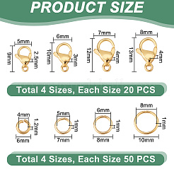 80Pcs 4 Styles 304 Stainless Steel Lobster Claw Clasps&nbsp;DIY-PH0028-67