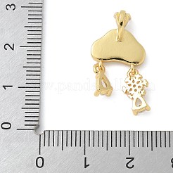 Brass Micro Pave Cubic Zirconia Pendants&nbsp;KK-K298-24A-G