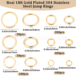 1200Pcs 6 Styles 304 Stainless Steel Jump Rings&nbsp;STAS-BBC0009-56