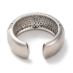 Brass With Clear Cubic Zirconia  Cuff Rings&nbsp;RJEW-S242-05P