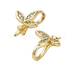 Rack Plating Brass Micro Pave Cubic Zirconia Peg Bails&nbsp;KK-S397-10G