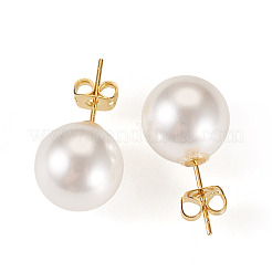925 Sterling Silver Round Stud Earrings&nbsp;EJEW-TAC00030-02
