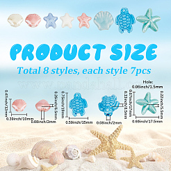 56Pcs 8 Styles Glazed Porcelain Beads&nbsp;PORC-SC0001-38