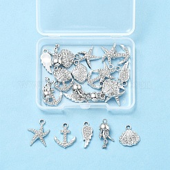 25Pcs 5 Styles Alloy Crystal Rhinestone Pendants&nbsp;FIND-FS0004-10