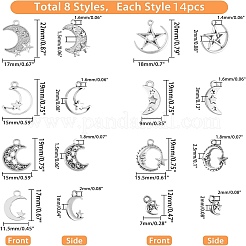 112Pcs 8 Style Tibetan Style Alloy Pendants&nbsp;FIND-FH0005-05