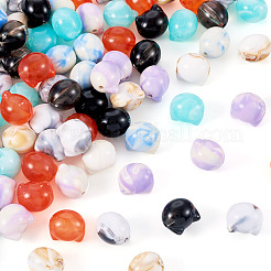 80pcs 4 colors Two Tone Acrylic Beads&nbsp;TACR-TA0001-50B