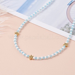 Star & Moon Pendant Necklaces Set for Teen Girl Women&nbsp;NJEW-JN03738-04