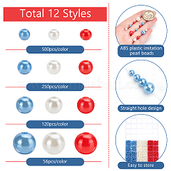 12 Styles ABS Plastic Imitation Pearl Beads&nbsp;KY-PH0002-17