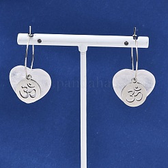 Natural Quartz Crystal & 304 Stainless Steel Hoop Earrings for Women&nbsp;EJEW-G475-04P-02