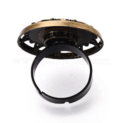 Adjustable Alloy & Iron Bezel Cup Ring Base with Rotatable Tray&nbsp;MAK-T012-12AB