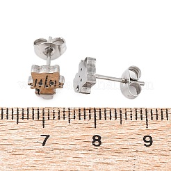 Tarnish Resistant 304 Stainless Steel Kitten Stud Earrings&nbsp;X-EJEW-F227-08P