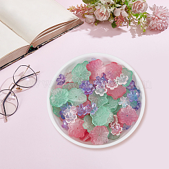 120Pcs 4 Styles Baking Paint Transparent Glass Bead Caps&nbsp;DGLA-PA0001-12A