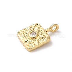 Rack Plating Brass Clear Cubic Zirconia Pendants&nbsp;KK-Z056-23G