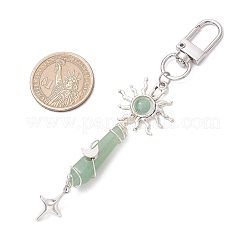 5Pcs Bullet Natural Lapis Lazuli & Green Aventurine & Amethyst & Quartz Crystal & Rose Quartz & Yellow Jade Pendant Decoration&nbsp;HJEW-JM03056