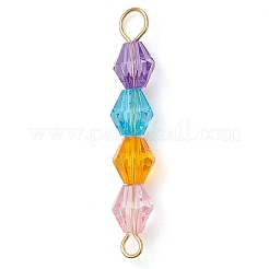 Rainbow Color Transparent Acrylic Bicone Beaded Connectors Charms&nbsp;PALLOY-JF02968