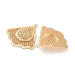 Rack Plating Brass Hollow Pendants&nbsp;KK-P244-07KCG