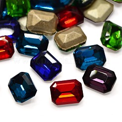 Faceted Rectangle K9 Glass Pointed Back Rhinestone Cabochons&nbsp;RGLA-A017-6x8mm-SM