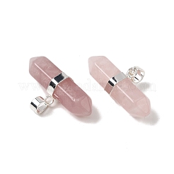 Natural Rose Quartz Double Terminal Pointed Pendants&nbsp;G-NH0001-15P-07