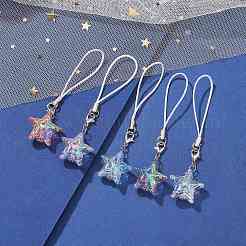 Transparent Acrylic Star Mobile Strap&nbsp;HJEW-JM01228