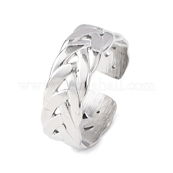 304 Stainless Steel Criss Cross Cuff Rings&nbsp;RJEW-G368-01P
