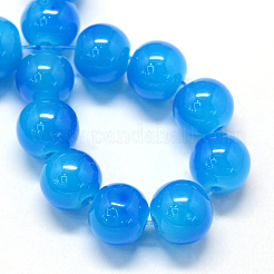 Baking Paint Imitation Jade Glass Round Bead Strands&nbsp;X-DGLA-Q021-6mm-13