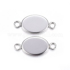 Tarnish Resistant 304 Stainless Steel Cabochon Connector Settings&nbsp;X-STAS-P210-12P