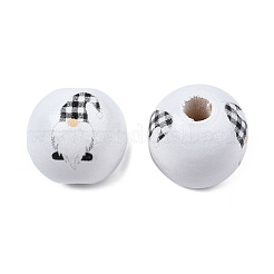 Painted Natural Wood Round Beads&nbsp;WOOD-N006-180B