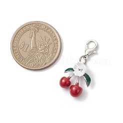 Alloy Enamel Cherry Pendant Decorations&nbsp;HJEW-JM04104