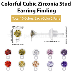 10Pairs 10 Colors  Resin Stud Earring Finding&nbsp;RESI-BBC0001-03