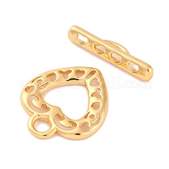 Heart Brass Toggle Clasps&nbsp;KK-S403-18G