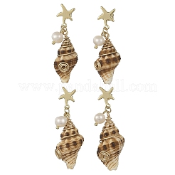 304 Stainless Steel with Natural Pearl Beads Stud Earrings&nbsp;EJEW-JE07420