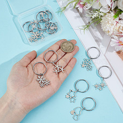 12Pcs 6 Styles 201 Stainless Steel Keychain&nbsp;KEYC-GO00017