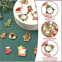 15Pcs 15 Styles 304 Stainless Steel Enamel Pendants&nbsp;STAS-YW0003-41
