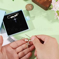 2Pcs 2 Styles Alloy Plastic Pearl Brooches&nbsp;JEWB-FH00038