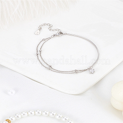 1Pc Brass Satellite Chains Double Strand Bracelets for Women&nbsp;BJEW-LP0004-45