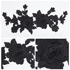 Polyester Embroidery Flower Ornament Accessories&nbsp;PATC-WH0006-08