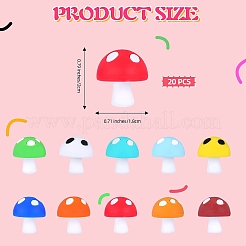 20Pcs 10 Colors Mushroom Silicone Focal Beads&nbsp;JX900A