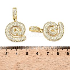 Brass Micro Pave Cubic Zirconia Pendants&nbsp;KK-P345-17G-03