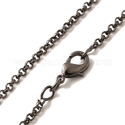 2mm Rack Plating Brass Rolo Chain Necklaces for Women Men&nbsp;MAK-L044-15B