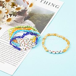 Valentine's Day Handmade Millefiori Glass Beaded Stretch Bracelets&nbsp;BJEW-JB06213