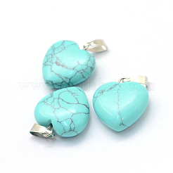Heart Natural & Synthetic Mixed Stone Pendants&nbsp;G-Q371-M