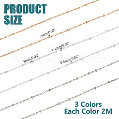 6m 3 Colors Brass Satellite Chains&nbsp;CHC-AR0001-12