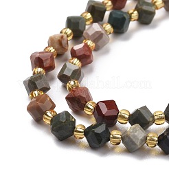 Natural Polychrome Agate Beads Strands&nbsp;G-P463-01