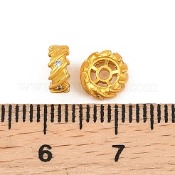 Brass Pave Cubic Zirconia Beads&nbsp;KK-A292-02G