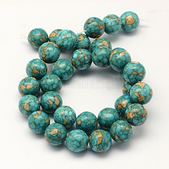 Dyed Synthetic Turquoise Round Bead Strands&nbsp;TURQ-Q100-01D-01