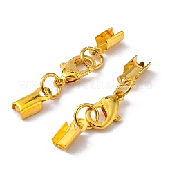 Rack Plating Alloy Lobster Claw Clasps with Clip Ends&nbsp;LS-PALLOY-P001-03G