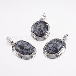 Natural Snowflake Obsidian Pendants&nbsp;G-K252-A06