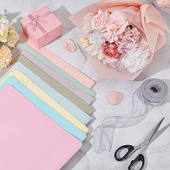 80Pcs 8 Colors Flower Gift Wrapping Paper&nbsp;DIY-CU0001-01