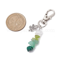 3Pcs 3 Styles Natural Peridot & Quartz Crystal & Green Aventurine & Malachite Chips Pendant Decorations&nbsp;HJEW-JM02338